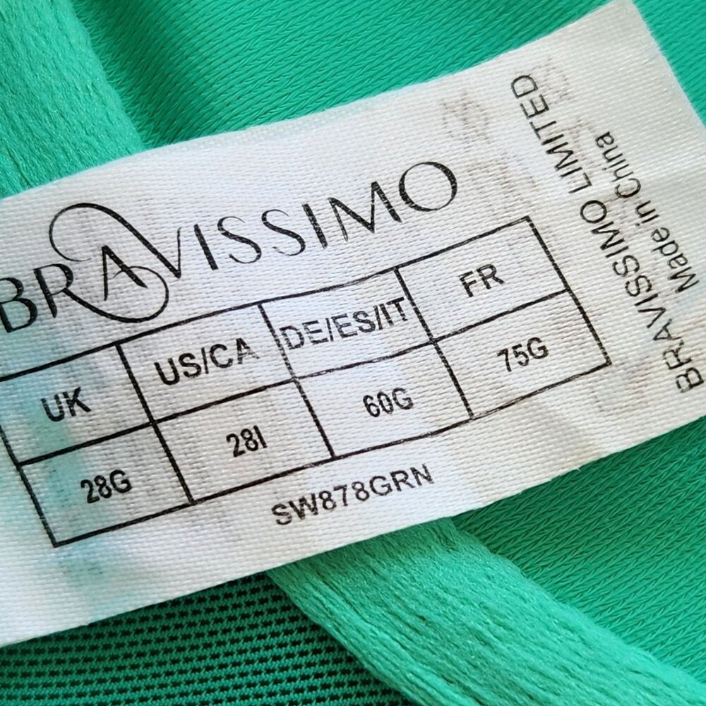 Bravissimo Textured Green Bikini Set One Shoulder Top Summer Pool Beach Swim - Picture 6 of 7